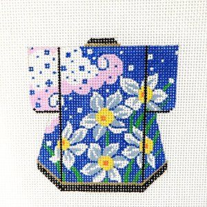 Lee Designs Japenese Flower Petite Kimono Needlepoint Canvas Hand Painted 18ct